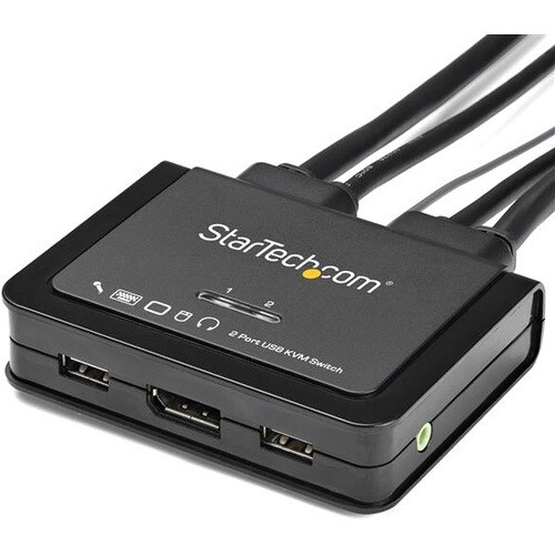 StarTech.com KVM Switchbox - 2 Computer(s) - 3840 x 2160 - 4 x USB - 3 x DisplayPort - Desktop