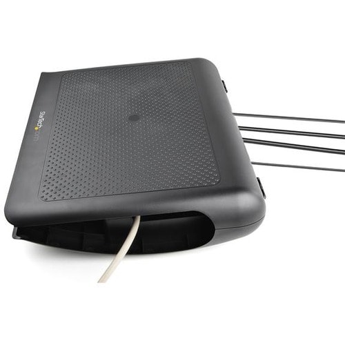 StarTech.com Reposapiés Ergonómico Basculante con Gestor de Cables/Almacenamiento - Soporte para Debajo del Escritorio - A