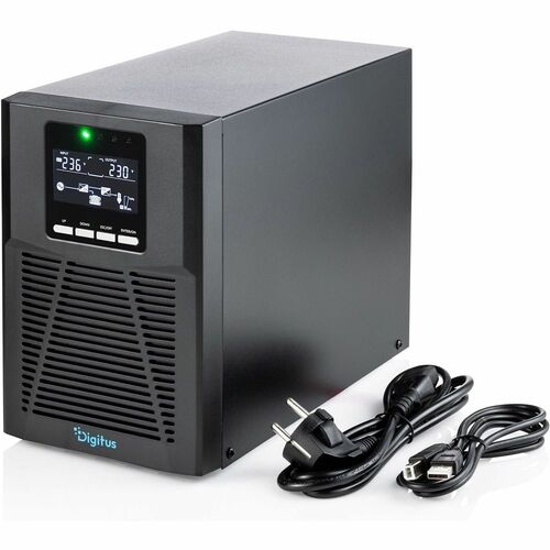 Digitus Double Conversion Online UPS - 1 kVA/1 kW - Compact Tower, Desktop - 4 Hour Recharge - 230 V AC, 120 V AC Input - 