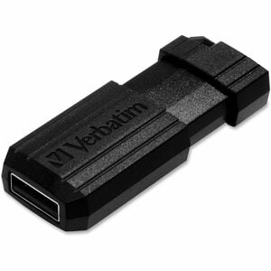 Verbatim PinStripe 64 GB USB 2.0 Type A Flash Drive - Black - 10 MB/s Read Speed - 4 MB/s Write Speed - 2 Year Warranty - 
