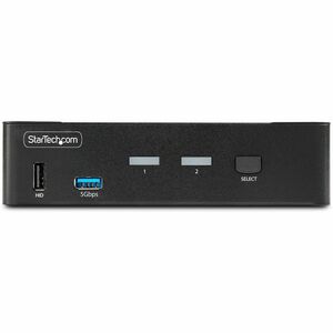 StarTech.com KVM Switchbox - TAA Compliant - 2 Computer(s) - 1 Local User(s) - 8K - 7680 x 4320 - 8 x USB - USB 2.0 - 3 x 
