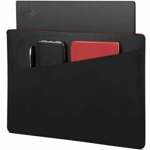 Lenovo Carrying Case (Sleeve) for 33 cm (13") to 35.6 cm (14") Notebook - Black - Plastic Body - Vegan Leather, Nylon Exte