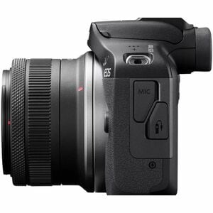 Canon EOS R100 24.1 Megapixel Digital SLR Camera with Lens - 18 mm - 45 mm - Black - APS-C CMOS Sensor - Autofocus - 7.6 c