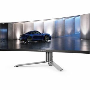 AOC AGON PRO PD49 49" Aula Dual Quad HD (DQHD) Ecrã curvo Monitor OLED para jogos - 32:9 - Prata, preto texturizado - 124,