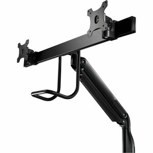 Bras support d'écran V7 DM1HDD pour Moniteur, Affichage - Noir mat - Support de barre à ressort à gaz robuste V7 pour doub