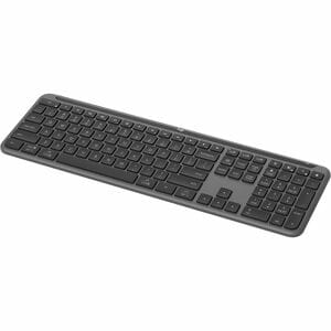 Logitech Signature Slim K950 键盘 - 实际大小 - 无线 连接 - A 型 USB 接口 - 英文 - 灰 - 蓝牙 - 5.1 - 10 m - 开始, 静音, 屏幕截图, 首页, 音量控制 热键 - Windo