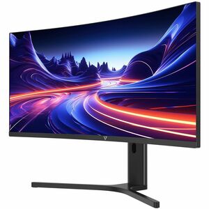 V7 L340WQ-HAS-E 34 Zoll Klasse UW-QHD Gekrümmter Bildschirm LCD-Monitor - 21:9 Format - Schwarz - 86,4 cm (34 Zoll) Viewab