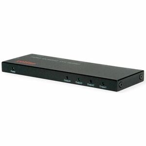 Roline HDMI Splitter for Monitor, Projector - Black - 3840 x 2160 - 1 x HDMI In - 4 x HDMI Out