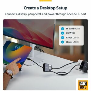 StarTech.com AV/Data Transfer Adapter - 1 - 1x 9-pin USB 3.2 (Gen 1) Type A - Female, 1x 24-pin USB 3.2 (Gen 1) Type C - F