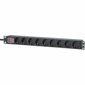 Intellinet PDU - CEE 7/7 (SCHUKO) - 9 x Schuko - 16 A - 230 V AC Input - Overload Protection, Double Pole - 1U - 2 m Cord 