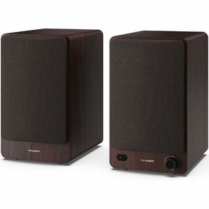Sharp 2-WegeRegal-Lautsprecher Lautsprecher - 60 W RMS - Braun - Bluetooth - Kabellose Lautsprecher