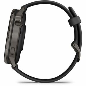 Garmin Venu 4 Smart Watch - Slate Case Color - Black Band Color - Stainless Steel, Metal Body Material - Fiber Reinforced 