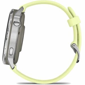 Garmin Venu 4 Smart Watch - Silver Case Color - Citron Band Color - Stainless Steel, Metal Body Material - Fiber Reinforce