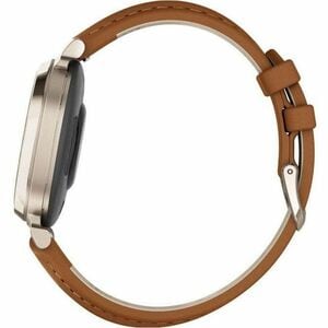 Garmin Lily 2 Classic Smart Watch - 35.40 mm Case Height - 35.40 mm Case Width - Cream Gold Case Color - Tan Band Color - 