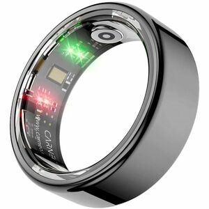 Carneo Smart Ring - Finger Wearable - Titanium Black - Pedometer - Text Messaging, Push Notification - Stress, Heart Rate,