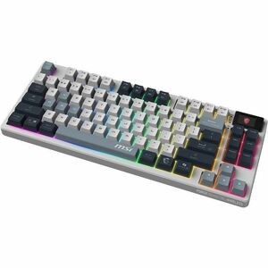 MSI FORGE GK600 TKL WIRELESS SKY Gaming Keyboard - Wired/Wireless Connectivity - Bluetooth/RF - Tenkeyless - 2.40 GHz - US