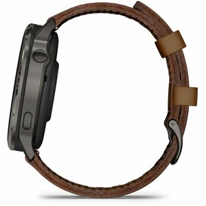 Garmin Venu 4 Smart Watch - Slate Case Color - Black, Brown Band Color - Stainless Steel, Metal Body Material - Fiber Rein