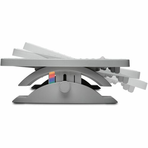 Kensington SoleMate Pro Footrest - Grey - 1 Box - 90 mm - 120 mm Adjustable Height - 18° Tilt - Fabric, Acrylonitrile Buta