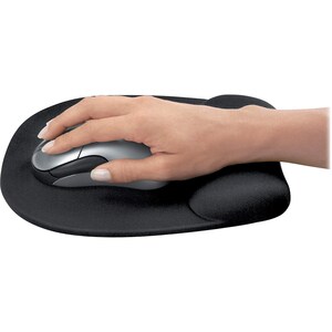 Fellowes Memory Foam Mouse Pad/Wrist Rest- Black - 1" x 7.94" x 9.25" Dimension - Black - Memory Foam - Wear Resistant, Te