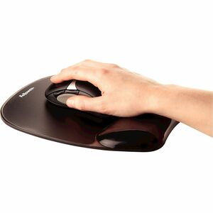Fellowes® Crystal™ Gel Mouse Pad Wrist Rest - Black (9112101) - 0.56" x 7.94" x 9.06" Dimension - Black - Gel - 1 Pack