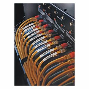 Etiquette pour Câbles Dymo - 12 mm Width x 1500 mm Longueur - Rectangle - Transfert thermique - Noir sur blanc, Noir - Vin