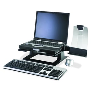 3M Ergonomic Notebook Riser - 6" Height x 13" Width x 13" Depth - Black