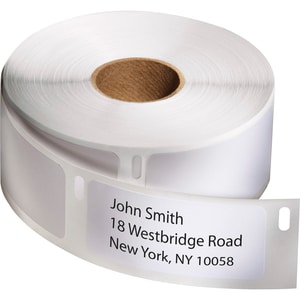 Dymo High-Capacity Address Labels - 1 1/8" Width x 3 1/2" Length - Permanent Adhesive - Rectangle - Direct Thermal - White