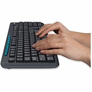 Logitech K270 Keyboard - Wireless Connectivity - RF - 33 ft (10058.40 mm) - 2.40 GHz - USB Interface - Computer - PC - AAA