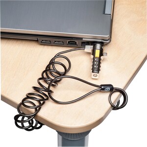 Kensington Portable Combination Laptop Lock - Resettable - 4-wheel - Gray - Carbon Steel - 6 ft