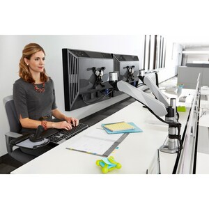 3M Mounting Arm for Flat Panel Display - Silver - Height Adjustable - 20 lb Load Capacity - 1 Each