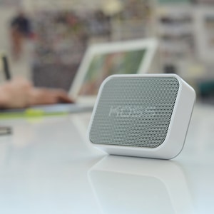 Koss BTS1 Portable Bluetooth Speaker System - White - Battery Rechargeable - USB - 1 Pack