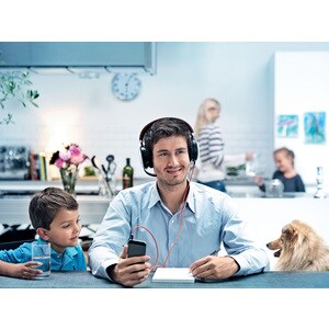 Jabra EVOLVE 80 Wired Over-the-head Stereo Headset - Binaural - Circumaural - Noise Cancelling Microphone - Mini-phone (3.