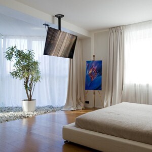 Fixation au plafond Neomounts Neomounts Pro FPMA-C060BLACK pour Ecran Plat - Noir - Réglable en hauteur - 58,4 cm à 132,1 
