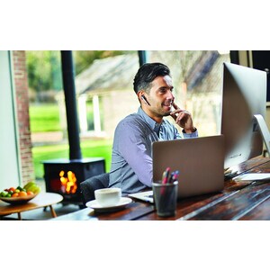 Jabra STEALTH UC Wireless Earbud, Over-the-ear Mono Earset - Black - Monaural - In-ear - 3000 cm - Bluetooth - 32 Ohm - No