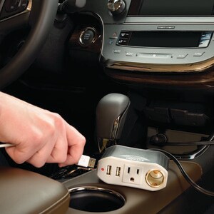 Tripp Lite series PowerVerter PV100USB Power Inverter - Input Voltage: 12 V DC - Output Voltage: 120 V AC, 5 V DC - Contin