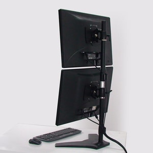 Amer Dual Monitor Stand Vertical Mount Max 32" Monitors - Up to 32" Screen Support - 52.91 lb Load Capacity - 38" Height x
