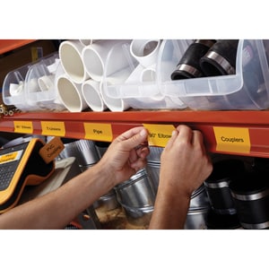 Dymo Label Tape - 54 mm Width - Permanent Adhesive - Thermal Transfer - Yellow - Vinyl - Chemical Resistant, Durable, Fade