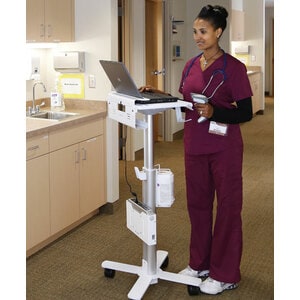 Ergotron StyleView SV10 Medical Trolley - 4.54 kg Capacity - 4 Casters - 7.62 cm (3") Caster Size - Metal, Steel - White, 