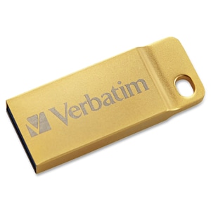 Verbatim 64GB Metal Executive USB 3.0 Flash Drive - Gold - 64 GBUSB 3.0 - Gold - Water Resistant