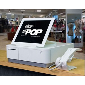 Star Micronics mPOP BCR-POP1 WHT Handheld Barcode Scanner - Cable Connectivity - White - 100 scan/s - 70 mm Scan Distance 