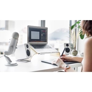 Kanto S2 Desktop Speaker Stands for Small Speakers, White - 12 lb Load Capacity - 1.30" Height x 3.90" Width x 5.30" Depth