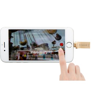 Transcend Mobile Storage for iOS Devices - 64 GB - USB 3.1, Lightning - Gold