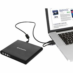 Verbatim DVD-Writer - External - 1 x Pack - DVD±R/±RW Support/24x CD Rewrite/8x DVD Rewrite - M-DISC Ready - Double-layer 