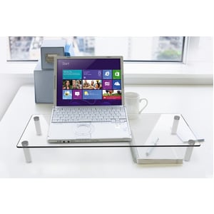Digitus Monitor Riser - 20 kg Load Capacity - 8 cm Height x 56 cm Width x 21 cm Depth - Desktop - Plastic, Tempered Glass,