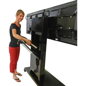 Unicol Monitorständer - Bildschirmgröße: Bis zu 144,8 cm (57 Zoll) - 8 cm Höhe x 44 cm Breite x 43,5 cm Tiefe - Klavierlac