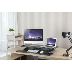 Amer Mounts Sit/Stand 37.4" Height Adjust Desk - EZRiser36 Height Adjustable Sit/Stand Desk Computer Riser, Dual Monitor C