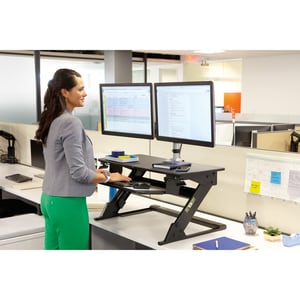 3M Precision Standing Desk - Holds up to 35 lb Load Capacity - 29.2 in x 22.2 in Footprint, Fits 24 in Deep Desk - Medium 