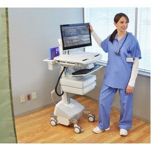 Carrello medico Ergotron StyleView - 3 Cassetto - 14,97 kg Capacità di carico - 4 Rotelle - Alluminio, Con dorsi plastici,
