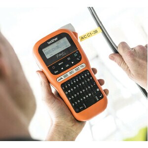 Brother PTE110VP Industrial Durable Label Maker - Direct Thermal - 0.79 in/s (20 mm/s) Mono - 1 Fonts - 3 Font Size - 10 T