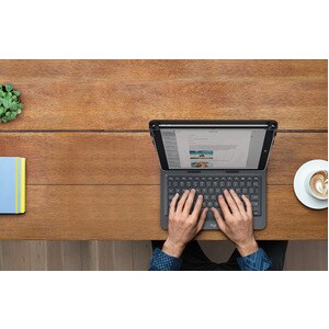 Logitech Universal Folio Keyboard/Cover Case (Folio) for 25.4 cm (10") Apple iPad Air 2, iPad Air - French Keyboard - Blac